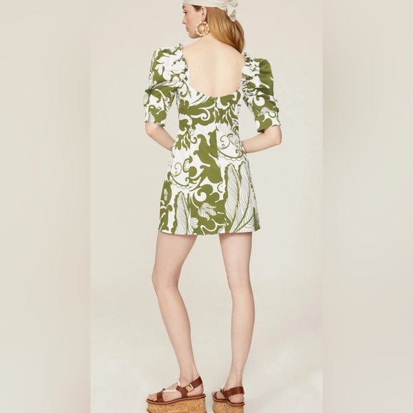 LA DoubleJ Green and White Mini Dress - Picture 3 of 9